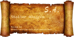 Stoller Alojzia névjegykártya